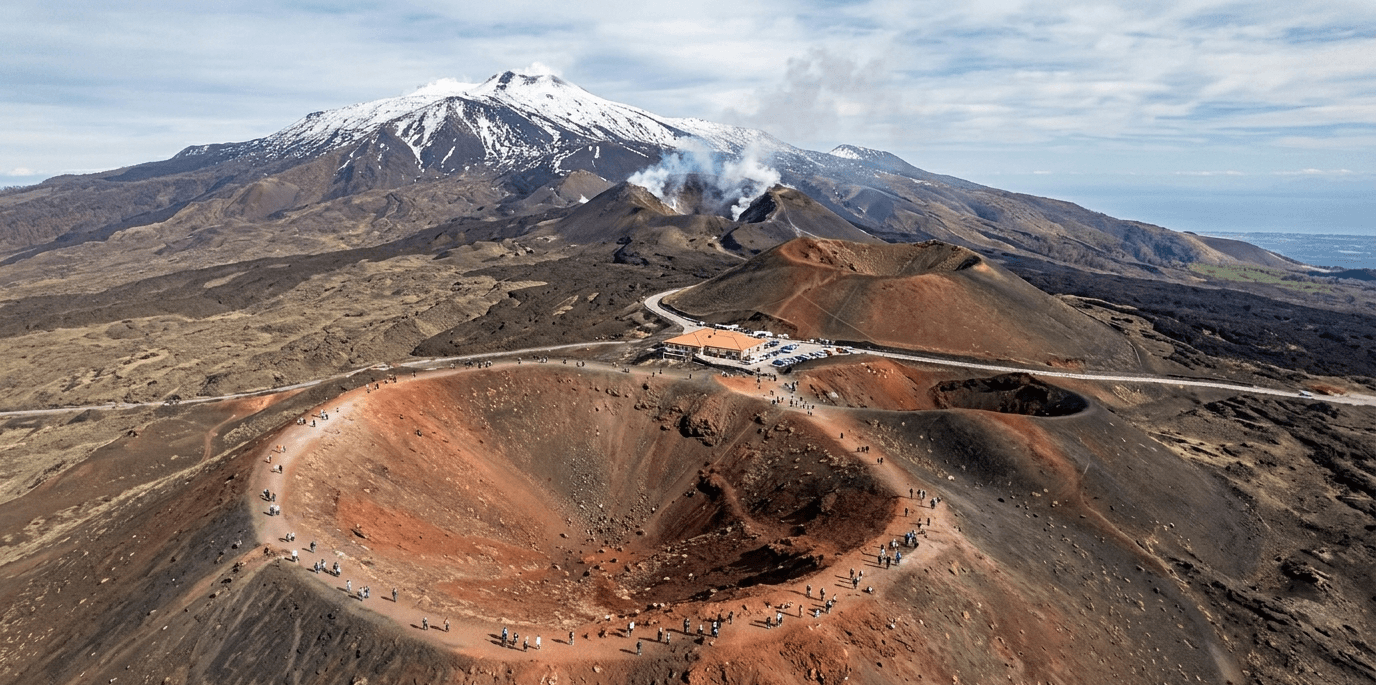 Mount Etna from Catania Cruise Port with volcanic landscapes scenic views and Sicily shore excursion experience