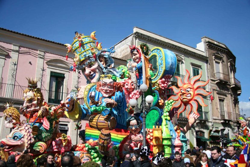 February is carnival time in Sicily and one of the most spectacular event is The Carnival of Acireale as well as the Sagra del Mandorlo in Fiore in Noto..